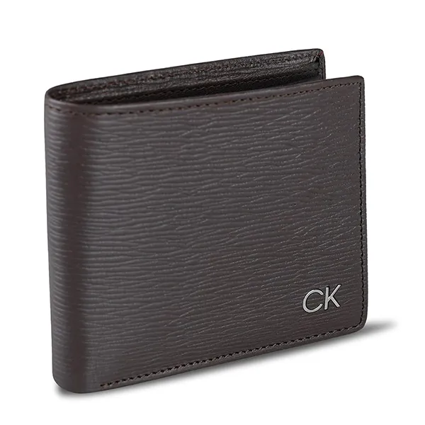 Ví Nam Calvin Klein CK Billfold With Coin Pocket Bifold Wallet 31CK130008 Màu Nâu
