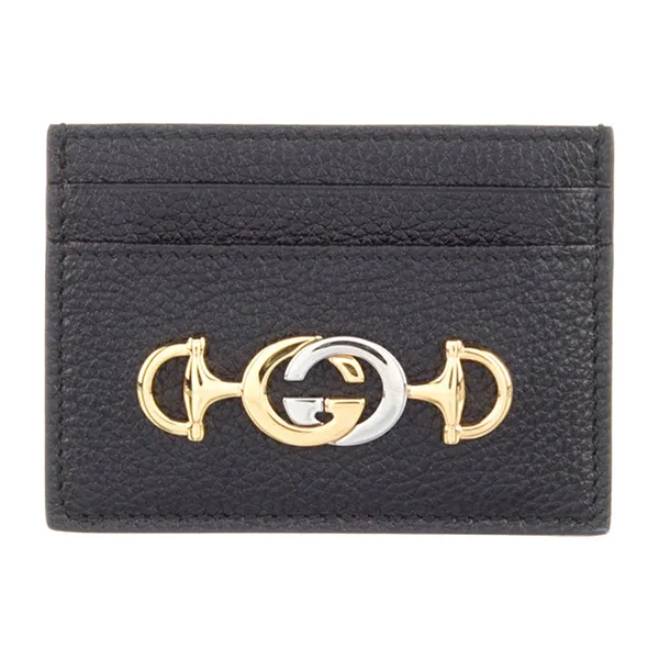 Ví Nam Gucci Zumi Interlocking G Horsebit Card Holder Màu Đen