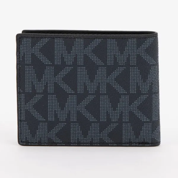 Ví Nam Michael Kors MK Monogram Slim Bi-fold Wallet 86F2SMNF5B Màu Xanh Navy