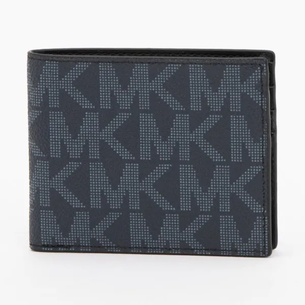 Ví Nam Michael Kors MK Monogram Slim Bi-fold Wallet 86F2SMNF5B Màu Xanh Navy