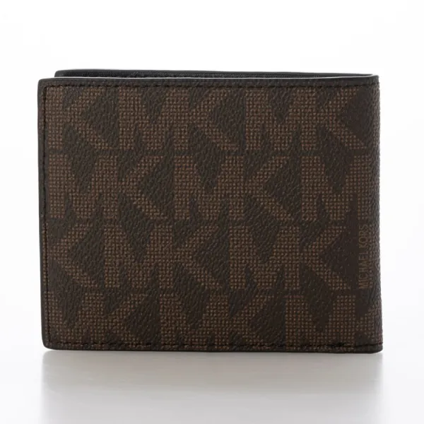Ví Nam Michael Kors MK Monogram Slim Bi-fold Wallet 86F2SMNF5B Màu Nâu