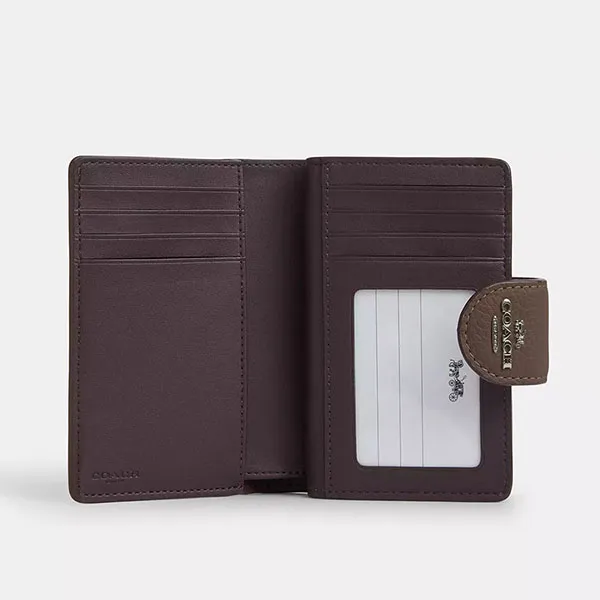 Ví Nữ Coach Medium Corner Zip Wallet CBO41 Dark Stone Màu Nâu Đen