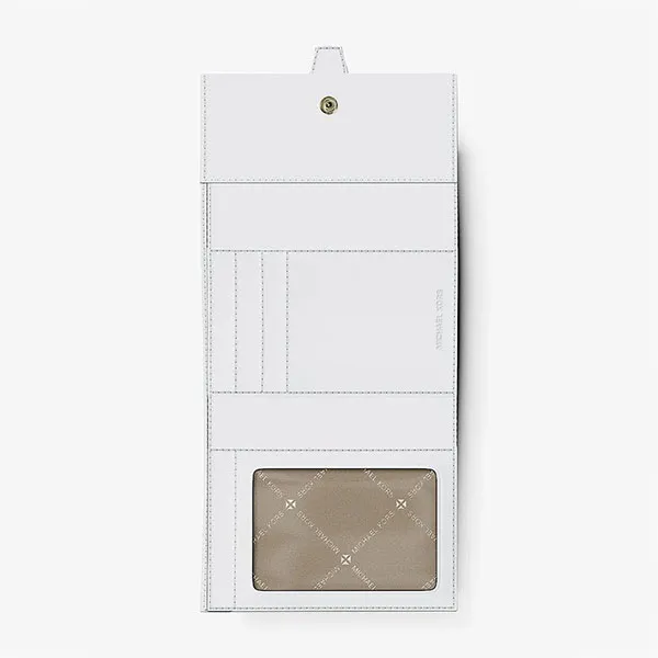 Ví Nữ Michael Kors MK Greenwich Medium Signature Logo Trifold Wallet 35R6GGRE6B Màu Hồng Trắng