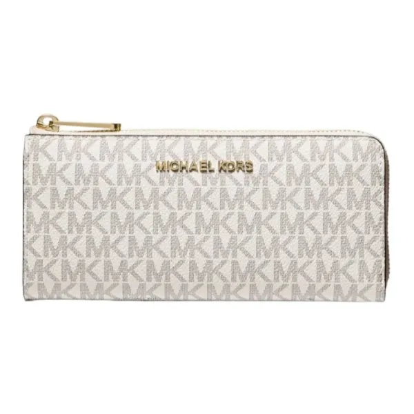 Ví Nữ Michael Kors MK Jet Set Travel Large Logo Continental Wristlet Màu Vanilla
