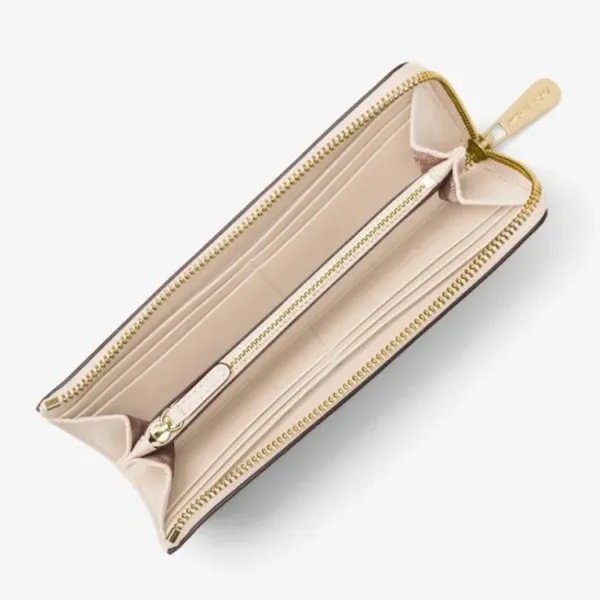 Ví Nữ Michael Kors MK Jet Set Travel Large Logo Continental Wristlet Màu Vanilla