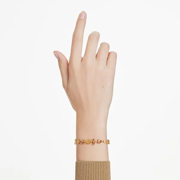 Vòng Đeo Tay Nữ Swarovski Gema Bracelet Mixed Cuts, Yellow, 18K Gold Finish 5754260 Màu Vàng