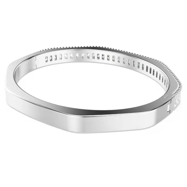 Vòng Đeo Tay Nữ Swarovski Matrix Bangle Baguette Cut, Octagon Shape, White, Rhodium Plated 5720622 Màu Trắng Size S