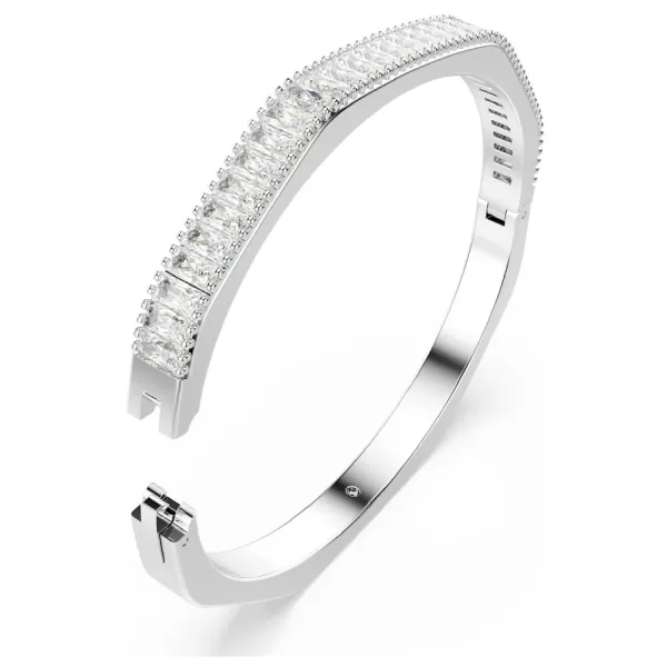 Vòng Đeo Tay Nữ Swarovski Matrix Bangle Baguette Cut, Octagon Shape, White, Rhodium Plated 5720622 Màu Trắng Size S