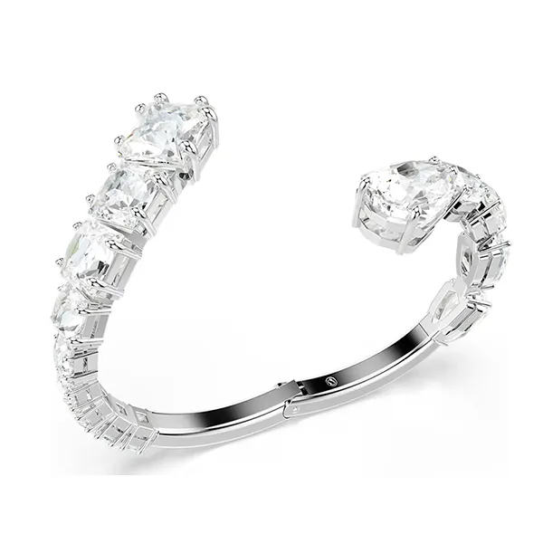 Vòng Đeo Tay Nữ Swarovski Matrix Bangle Mixed Cuts, White, Rhodium Plated 5701898 Màu Bạc
