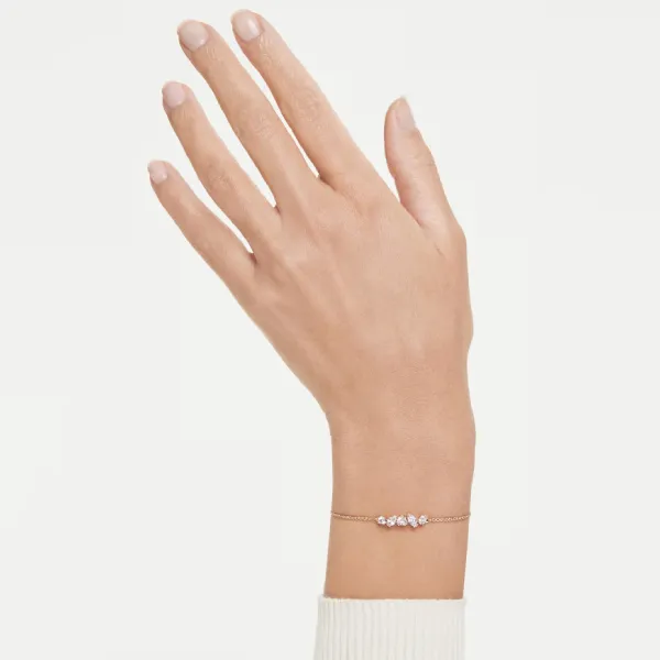 Vòng Đeo Tay Nữ Swarovski Mesmera bracelet Mixed Cuts, White, 18K Rose Gold Finish 5764801 Màu Vàng Hồng