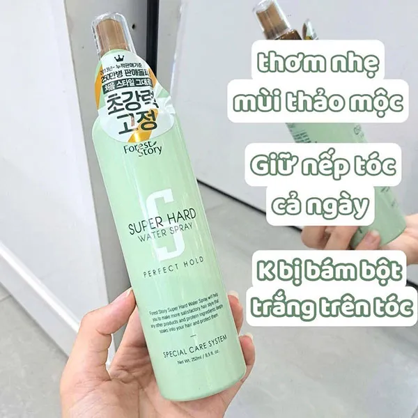 Xịt Dưỡng Và Định Hình Tóc Forest Story Super Hard Water 252ml
