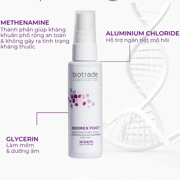 Xịt Ngăn Mồ Hôi Và Mùi Hôi Chân Biotrade Odorex Foot Antiperspirant Spray 40ml