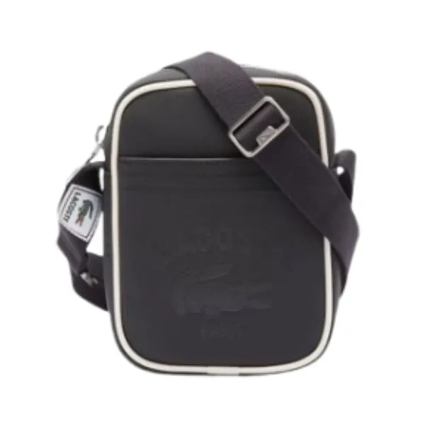 Túi Đeo Chéo Unisex Lacoste Club 1930 Petit Piqué Effect Vertical Satchel NU4964 - K46 Màu Đen