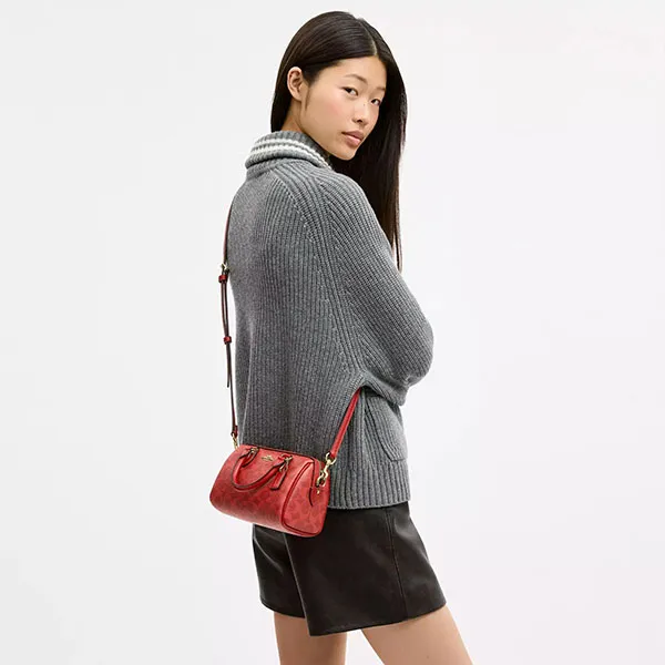 Túi Đeo Chéo Nữ Coach Mini Rowan Crossbody Bag In Signature Canvas CEY63 Màu Đỏ