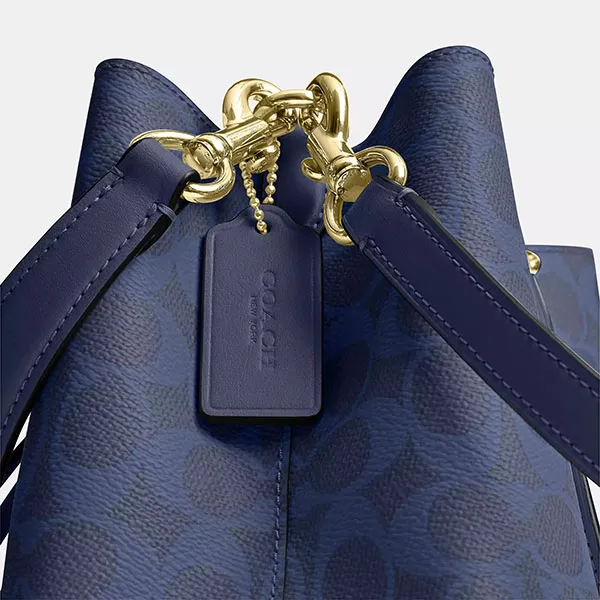 Túi Đeo Chéo Nữ Coach Rowan Bucket Bag In Signature Canvas CEZ36 Màu Xanh Navy