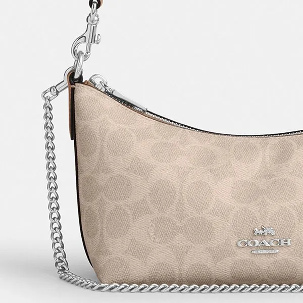 Túi Đeo Chéo Nữ Coach Caitlin Shoulder Bag In Signature Canvas CEK80 Màu Cát