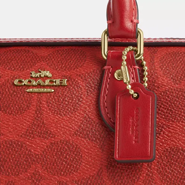 Túi Đeo Chéo Nữ Coach Mini Rowan Crossbody Bag In Signature Canvas CEY63 Màu Đỏ
