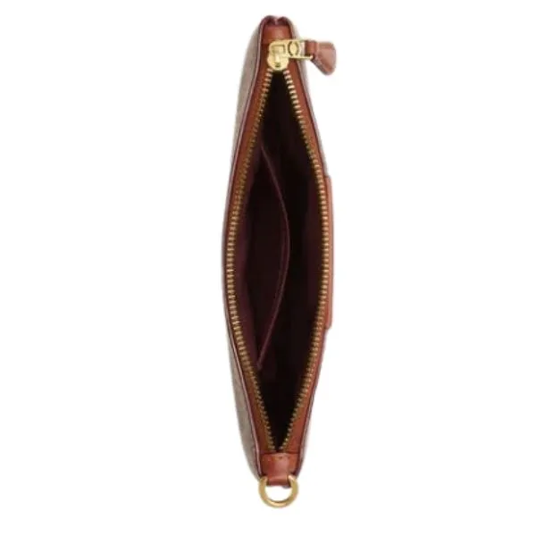 Ví Nữ Michael Kors MK Small Wristlet In Signature Canvas Màu Nâu