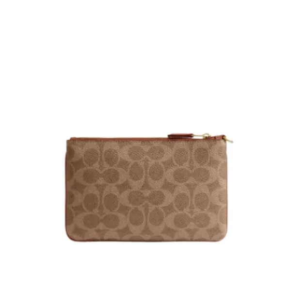 Ví Nữ Michael Kors MK Small Wristlet In Signature Canvas Màu Nâu