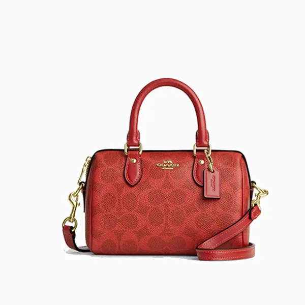 Túi Đeo Chéo Nữ Coach Mini Rowan Crossbody Bag In Signature Canvas CEY63 Màu Đỏ