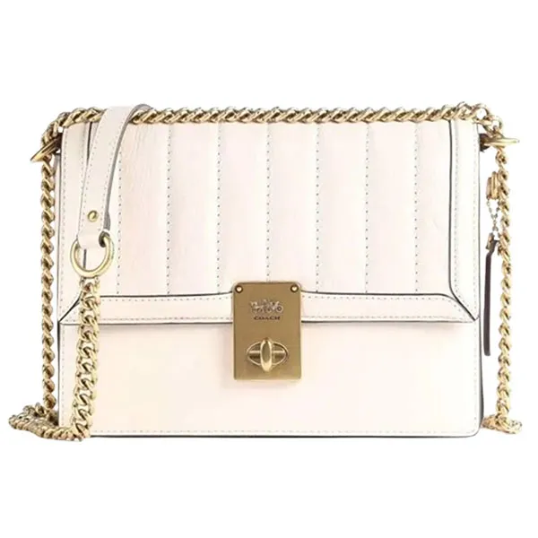 Túi Đeo Vai Nữ Coach Hutton Shoulder Bag With Quilting 89066 B4 HA Màu Trắng