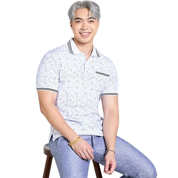 Áo Polo Nam F2 Fashion & Freedom Cotton Tender Drit TC426-TSX-S-1024 Màu Trắng Sọc Xanh Size S