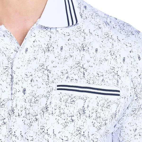Áo Polo Nam F2 Fashion & Freedom Cotton Tender Drit TC426-TSX-S-1024 Màu Trắng Sọc Xanh Size S