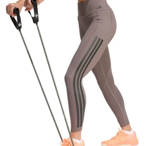 Quần Legging Nữ Adidas 3 Sọc Optime Workout 7/8 KE7530 Màu Nâu Xám Size XL