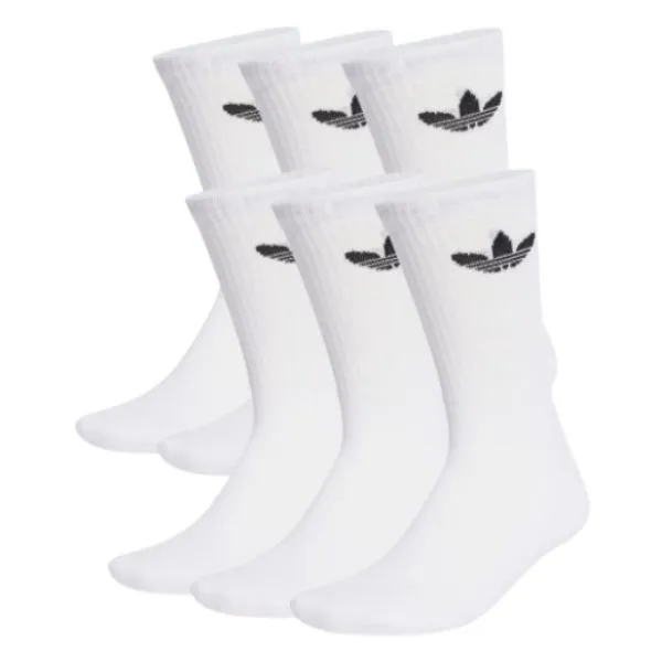 Set 6 Đôi Tất Unisex Adidas Medium-Sized Cushion With Three-Leaf Logo Màu Trắng Size S