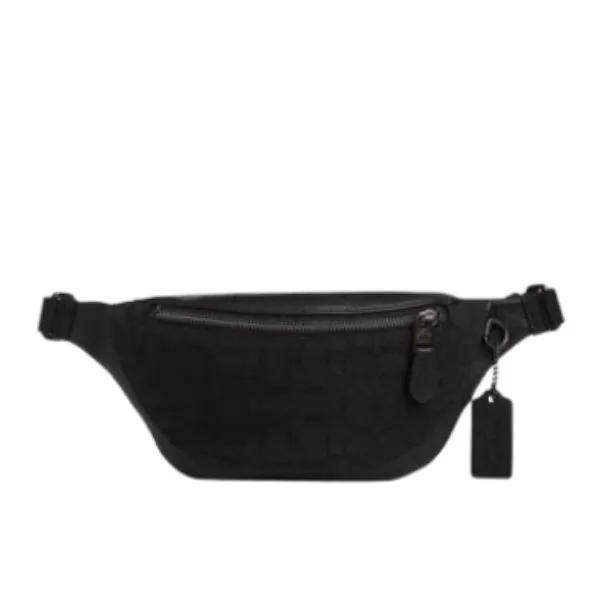 Túi Đeo Chéo Nam Coach Warren Mini Belt Bag In Signature Jacquard CT871 Màu Xám Đen