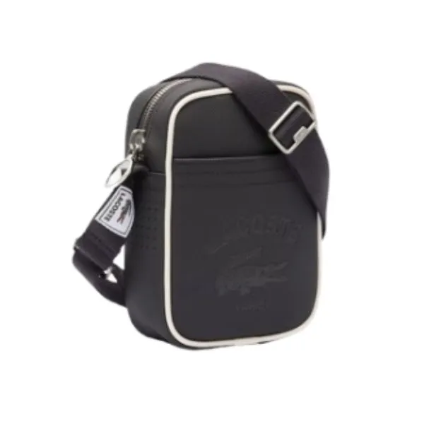 Túi Đeo Chéo Unisex Lacoste Club 1930 Petit Piqué Effect Vertical Satchel NU4964 - K46 Màu Đen