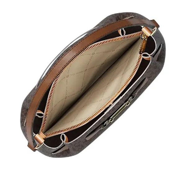 Túi Đeo Chéo Michael Kors MK Carson Medium Signature Logo Convertible Bucket 35R6G2ZS6B Màu Nâu