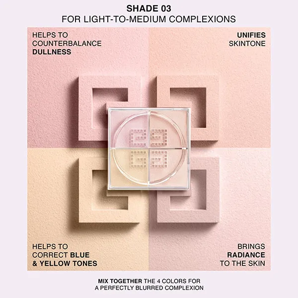 Phấn Phủ Dạng Bột Givenchy Prisme Libre Illuminating & Color Correcting Tone 03- Voile Rosé 12g