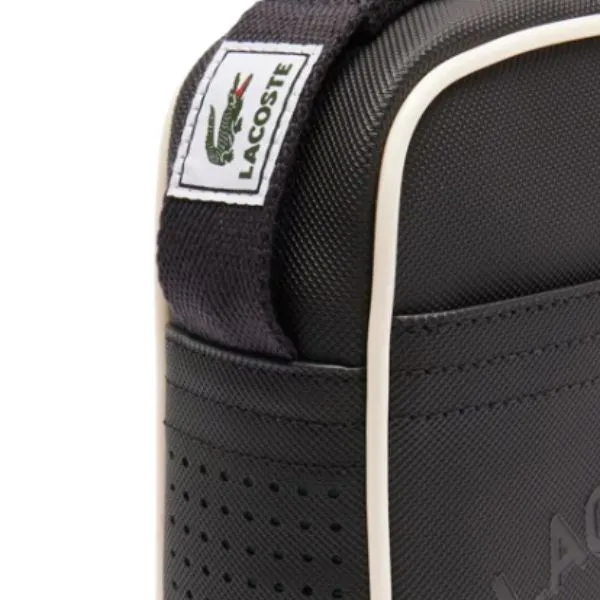 Túi Đeo Chéo Unisex Lacoste Club 1930 Petit Piqué Effect Vertical Satchel NU4964 - K46 Màu Đen