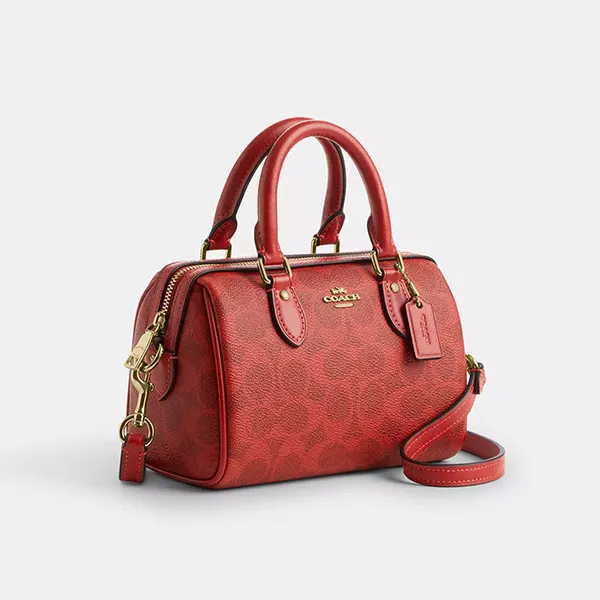 Túi Đeo Chéo Nữ Coach Mini Rowan Crossbody Bag In Signature Canvas CEY63 Màu Đỏ
