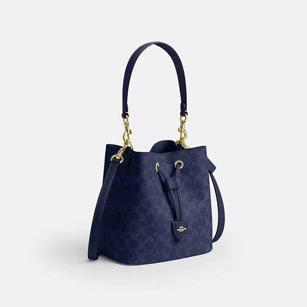 Túi Đeo Chéo Nữ Coach Rowan Bucket Bag In Signature Canvas CEZ36 Màu Xanh Navy