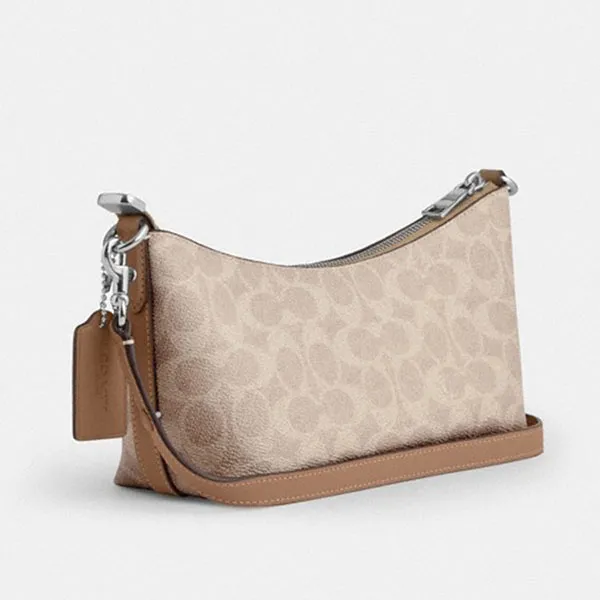 Túi Đeo Chéo Nữ Coach Caitlin Shoulder Bag In Signature Canvas CEK80 Màu Cát