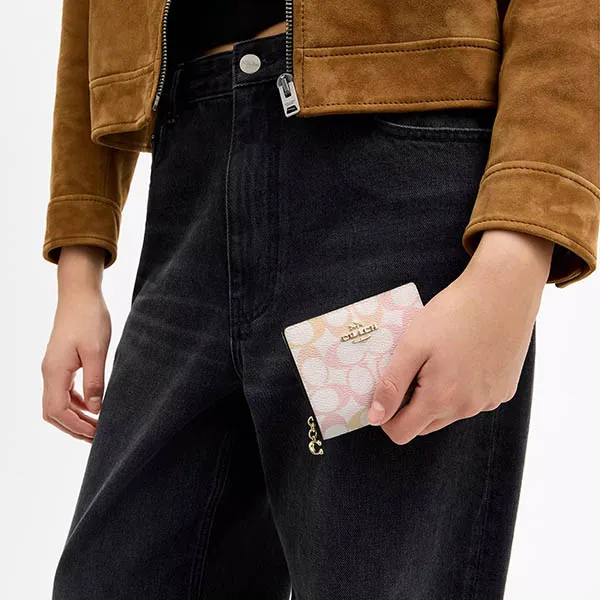 Ví Nữ Coach Snap Wallet In Signature Canvas CEC37 Phối Màu