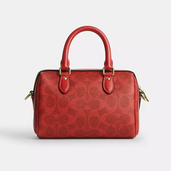 Túi Đeo Chéo Nữ Coach Mini Rowan Crossbody Bag In Signature Canvas CEY63 Màu Đỏ