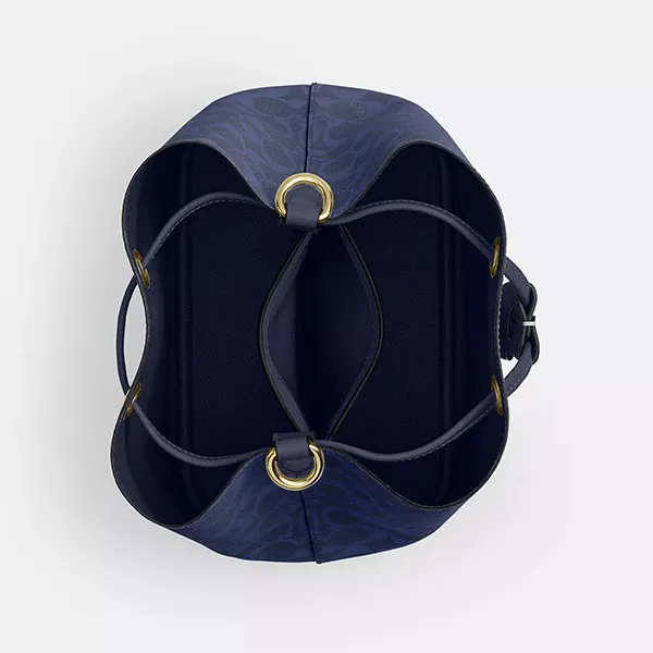 Túi Đeo Chéo Nữ Coach Rowan Bucket Bag In Signature Canvas CEZ36 Màu Xanh Navy