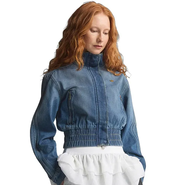Áo Khoác Nữ Adidas Tracktop Denim KE1072 Màu Xanh Da Trời Size XS