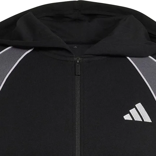 Áo Khoác Nỉ Nam Adidas Track Top With Hood And Zipper Down Made From Seasonal Essentials Color-Block Fishbone Fabric KF4224 Màu Đen Size L