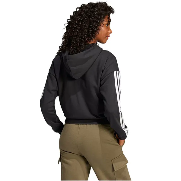 Áo Hoodie Nữ Khóa Kéo Adidas Essentials 3-Stripes French Terry Full-Zip JE0052 Màu Đen Size L