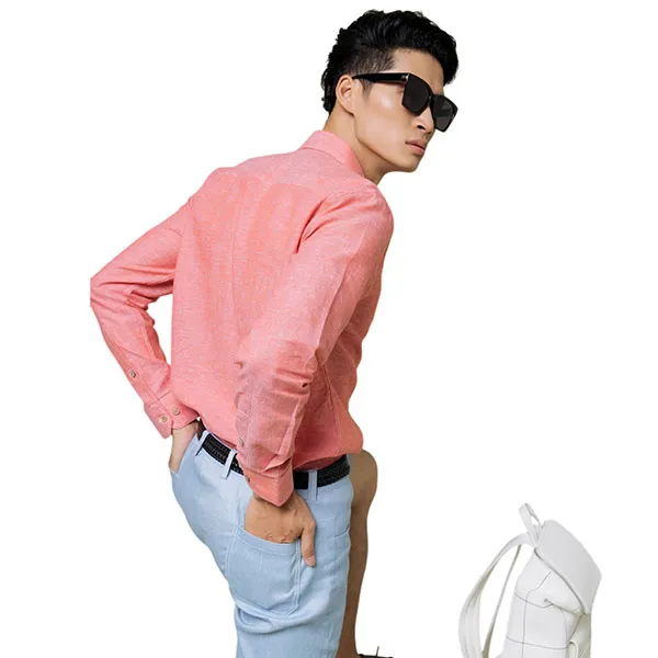 Áo Sơ Mi Nam Linen F2 Fashion & Freedom Men In Style SMM203-H-S-0820 Màu Hồng Size S