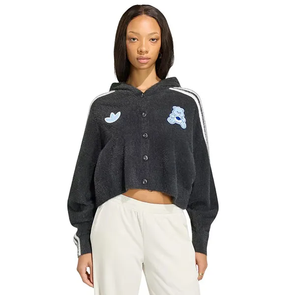 Áo Khoác Nỉ Nữ Adidas Care Bears Hooded Cardigan KR9627 Màu Xám Đậm Size M