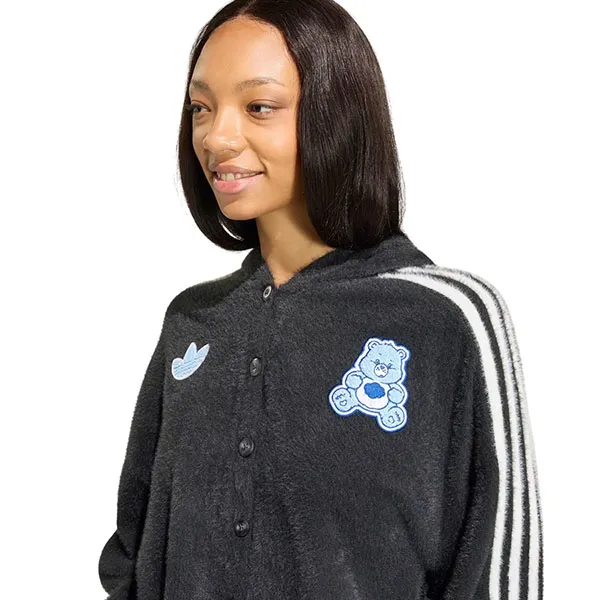 Áo Khoác Nỉ Nữ Adidas Care Bears Hooded Cardigan KR9627 Màu Xám Đậm Size M