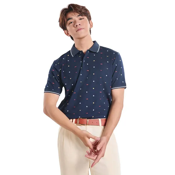Áo Thun Nam F2 Fashion & Freedom Cotton Multicolor Casual Menswear TC395-XHTNM-S-0424 Xanh Họa Tiết Nhiều Màu Size S