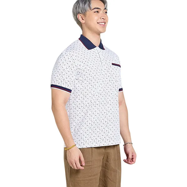Áo Polo Nam Họa Tiết Tender Drit TC427-THT-L-0425 Màu Trắng Họa Tiết Size L