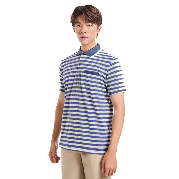 Áo Thun Nam F2 Fashion & Freedom Cotton TC371-XX-S Màu Xanh Xám Có Cổ Size S