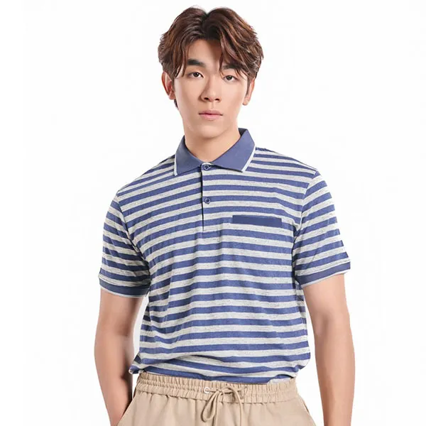 Áo Thun Nam F2 Fashion & Freedom Cotton TC371-XX-S Màu Xanh Xám Có Cổ Size S